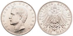 World Coins - GERMANY – BAVARIA – OTTO II. – 3 MARK – 1911 – AUNC!