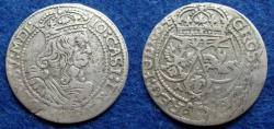 World Coins - POLAND – JOHANN CASIMIR – 6 GROSCHEN – 1664 AT – VF!