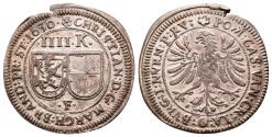 World Coins - GERMANY – BRANDENBURG-BAYREUTH – 4 KREUZER – 1630 – FÜRTH – EF!
