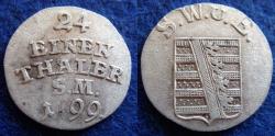 World Coins - SACHSEN-WEIMAR-EISENACH – 1/24 Taler – 1799 – EISENACH – EF-!