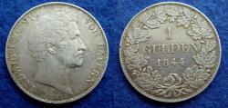 World Coins - GERMANY – BAVARIA – LUDWIG I. – GULDEN 1844 – VF!