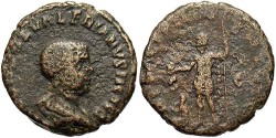 Ancient Coins - Saloninus. As Caesar, A.D. 258-260. Æ as. Rome, A.D. 258/9. Fine, brown surfaces. Rare in any condition.