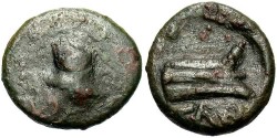 Ancient Coins - Thrace, Pantikapaion, 125-115 B.C. Æ 13 mm. Fine.