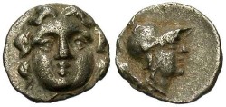 Ancient Coins - Pisidia, Selge. Ca. 3rd century B.C. AR obol. Toned VF.