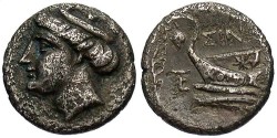 Ancient Coins - Paphlagonia, Sinope. 306-290 B.C. AR hemidrachm. Toned VF.