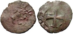 World Coins - Armenian Kingdom. Levon V. 1374-1375. Æ pogh. Fine, brown patina.