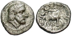 Ancient Coins - Seleukid Kingdom. Seleukos I. 312-281 B.C. AR obol. Aï Khanoum, after 285 B.C. VF.