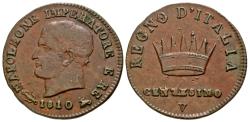 World Coins - Italy. Napoleon I. 1 cenesimo. 1810-V. NAPOLEONE IMPERATORE E RE // 1810