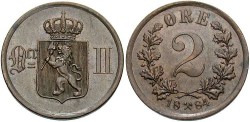 World Coins - Norway. 1884. 2 Øre. Unc.
