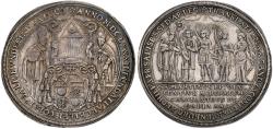 World Coins - Salzburg. Maximilian Gandolf V. Kuenburg (1668-1687). Silver Taler, 1682 PS. 1100th Anniversary of the Bishopric. NGC holder authenticated- Cleaned AU Detail.
