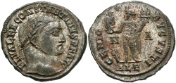 Ancient Coins - Constantine I. A.D. 307/10-337. Æ follis. Alexandria, A.D. 312/3. Good VF, silvered.