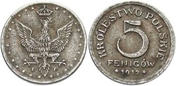 World Coins - Poland. 1917. 5 Fenigow. Good VF.