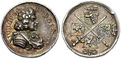 World Coins - Saxony. Johann Georg III. 1680-1691. AR Miniature Medal. Toned, good VF.