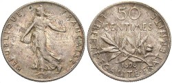 World Coins - France. 1898. 50 Centimes. Toned AU.