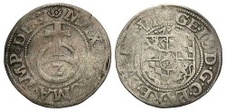 World Coins - Germany, Pfalz Veldenz. Georg Johann. 1577. 1/2 Batzen. Near VF.