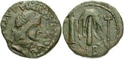 Ancient Coins - Bosporan Kingdom. Mithridates. A.D. 39-42. Æ 23 mm. VF, dark brown patina.
