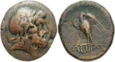 Ancient Coins - Pontos, Kabeira. Under Mithradates VI of Pontos. Ca. 111-105 or 95-90 B.C. Æ. Near VF, brown patina.