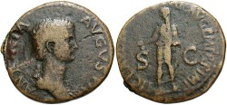 Ancient Coins - Antonia. Augusta, A.D. 41. Æ dupondius. Rome, ca. A.D. 50-54. Fine, brown patina, flan flaw.