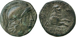 Ancient Coins - Kingdom of Thrace, Lysimachos, 323-281 B.C. Head of Athena facing r / Forepart of a lion r. EF