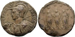 Ancient Coins - Probus. A.D. 276-282. Clay medallion. VF. A 19th century museum study cast from an original bronze medallion of Probus.