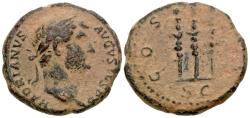 Ancient Coins - Hadrian. A.D. 117-138. AE semis (17.2 mm, 3.32 g, 6 h). Rome mint, for use in Syria,