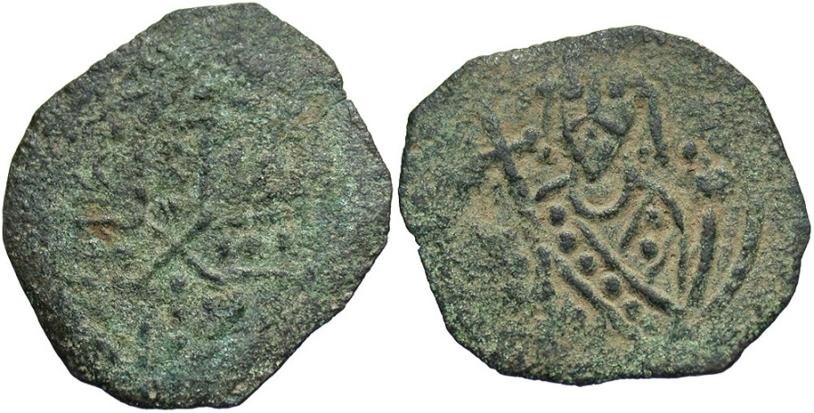 Michael Viii Palaeologus 1261 12 Ae 1 2 Tetarteron Near Vf Green Patina Seemingly Unpublished