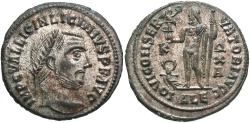 Ancient Coins - Licinius I. A.D. 308-324. Æ follis. Alexandria, A.D. 316/7. Sharp EF, silvered.