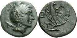 Ancient Coins - Macedonian Kingdom. Perseus. 179-168 B.C. Æ 23 mm. VF, dark green patina.
