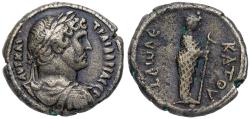 Ancient Coins - Alexandria. Hadrian (AD 117-138). Billon Tetradrachm (12.80 g), dated RY 12 (127/8 AD). Rev: Mummiform