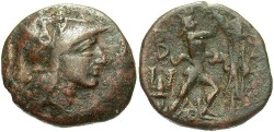 Ancient Coins - Macedonian Kingdom. Antigonos II Gonatas. 277-239 B.C. Æ 18 mm. VF, brown patina.