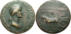 Ancient Coins - Agrippina, Sr., mother of Caligula. Æ sestertius. Good Fine.