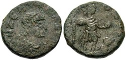 Ancient Coins - Zeno. A.D. 474-491. Æ 16 mm. Cherson, ca. A.D. 476-491. Near VF.