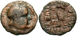 Ancient Coins - Central Asia, Heliokles imitation. Æ drachm. Fine.