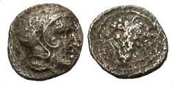 Ancient Coins - Cilicia, Soloi. Ca. 385-350 B.C. AR 1/3 obol. Good VF.
