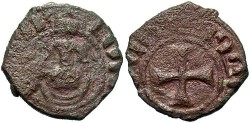 World Coins - Armenian Kingdom Levon IV. 1320-1342. Æ pogh. Good Fine, reddish brown patina. .