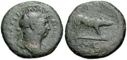 Ancient Coins - Trajan. A.D. 98-117. Æ quadrans. Fine, dark brown patina.