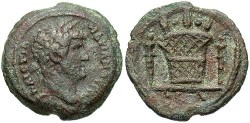 Ancient Coins - Egypt, Alexandria. Hadrian. A.D. 117-138. Æ obol. Year 21 (A.D. 136/7). VF, grey-green patina.