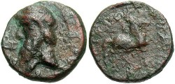 Ancient Coins - Parthian Kingdom. Mithradates I. Ca. 171-138 B.C. Æ 15 mm. Fine.