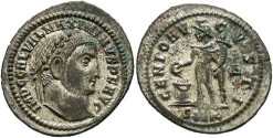 Ancient Coins - Constantine I. A.D. 307-337. Æ follis. Cyzicus, A.D. 312-313. Good VF, silvered.