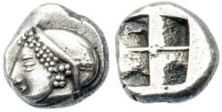 Ancient Coins - Ionia, Phokaia. Silver Diobol (1.24 g), ca. 521-478 BC Archaic female head