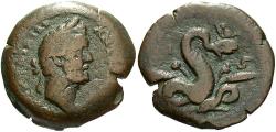 Ancient Coins - Egypt, Alexandria. Antoninus Pius. A.D. 138-161. Æ obol. Year 6 (A.D. 142/3). Good Fine, brown patina.