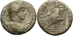 Ancient Coins - Roman Egypt. Hadrian. A.D. 117-138. BI tetradrachm. Near VF.