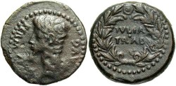 Ancient Coins - Spain, Julia Traducta. Augustus. 27 B.C.-A.D. 14. Æ 24 mm. VF, brown patina.