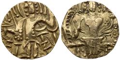 Ancient Coins - Kidarites. Kidara (ca. AD 425-457). Electrum Dinara (7.74 g). Gandharan mint.