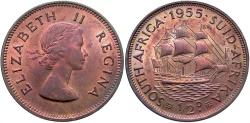 World Coins - South Africa. 1955. 1/2 Penny. Unc.