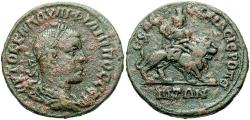 Ancient Coins - Syria, Hierapolis. Philip II. A.D. 247-249. ’ 29 mm. VF, brown patina with red flecks.