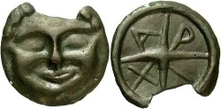 Ancient Coins - Thrace, Olbia. Ca. late 5th-4th centuries B.C. Æ 30 mm. Good VF, dark brown patina.