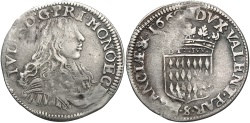 World Coins - Monaco. Louis I. 1662. 5 sols, 1/12 ecu. VF, toned, ex jewelry. Rare.