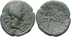 Ancient Coins - Ionia, Erythrae. Augustus. 27 B.C.-A.D. 14 Æ. Ca. 10 B.C. Metronax Zopyrou, magistrate. VF, green patina.