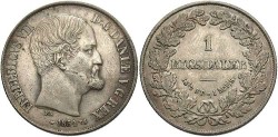 World Coins - Denmark. Frederick VII. 1854. 1 Rigsdaler. Toned VF.